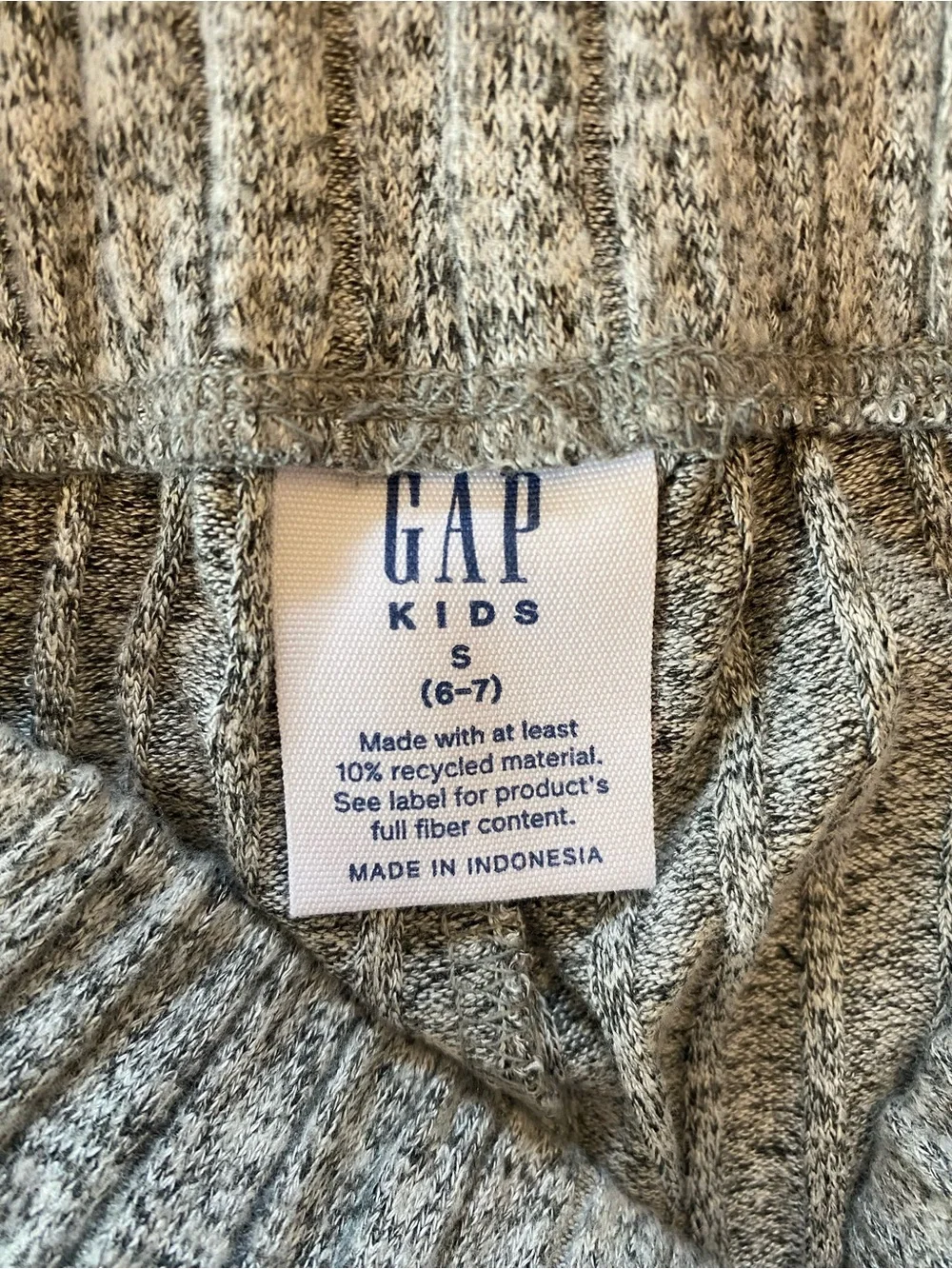 NWT GAP Kids Girls Light Heather Gray Ribbed Wide-Leg Pants - soft - size 6-7